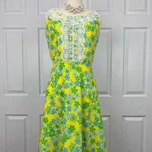 SOLD Beautiful Vintage "The Lilly" Lilly Pulitzer Blue & Green Dress Size Med